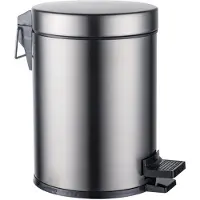FortiFura Calvi Poubelle à pédale - 5 litres - ronde - gunmetal SW1111580