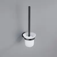 FortiFura Calvi Porte-balai de WC - ronde - Noir mat SW639936