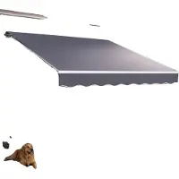 Vevor Store Banne Manuel 350x300 cm Auvent Rétractable pour Terrasse et Balcon