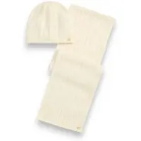 Ralph Lauren pour femme. 454P23528004 Ensemble bonnet et écharpe écru (OSFA), Beige, Casuel, Laine