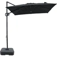 Axi Luma Parasol Déporté Rectangulaire avec Pied de Parasol 200 X 300 Cm, Anthracite/Gris | Pour Jardin / Terrasse, Toile Anti-Uv Indice Upf 30+ |