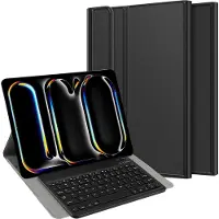 Just in Case Premium Cover (ING. Int., Apple iPad Pro 13 2024, Apple iPad Pro 13 2025), Clavier pour tablette, Noir