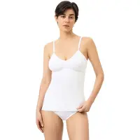 Mey - Le top avec soutien-gorge en pur coton peigné, blanc, Femme, Taille 40