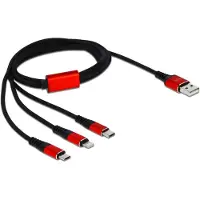 DeLOCK Câble iPhone 3 en 1 - Micro - USB C - Lightning - A