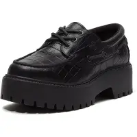 Timberland pour femme. TB0A2GVFW021 Mocassins en cuir Stone Street noir (38.5 W), Plat, Lacets, Casuel