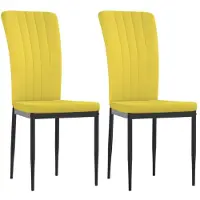 vidaXL Chaise de salle à manger 2 pcs jaune moutarde velours