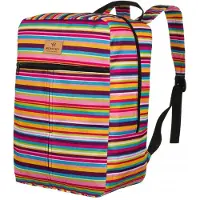 Rovicky Sac à dos multicolore pour avion, bagage cabine, 25x40x20cm