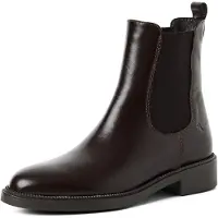 Tamaris Bottes en cuir lisse, couleur mocca, avec finition vernie