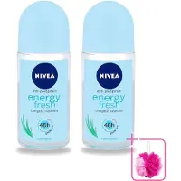 Nivea 2 déodorants roll-on Energy Fresh pour femmes - 50 ml - Pack économique - 2 pièces