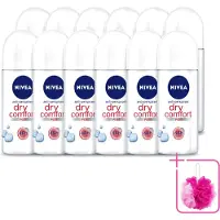 Nivea 12 déodorants roll-on Dry Comfort - Sans alcool - 50 ml - Pack économique - 12 pièces