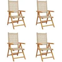 vidaXL 3214526, Mobilier de jardin, Assise rembourrée, Acacia, Polyrotin, Beige, 110 kg, 570 mm