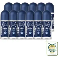 Nivea 12 déodorants roll-on MEN Cool Kick, anti-transpirants, 50 ml - Pack économique - 12 pièces