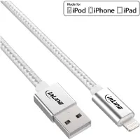 InLine - Câble Lightning - Lightning mâle pour USB mâle - 2 m - argent, aluminium