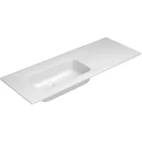 Nemo Stock lavabo encastré 120.5x50.5x14.3cm avec 1 cuve à gauche avec trou d'évacuation sans trop-plein sans trou de robinet ceramilux blanc mat 20005623