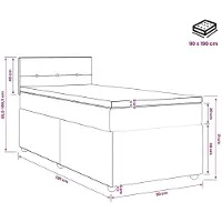 vidaXL Lit boxspring avec matelas gris foncé 90 x 190 cm Tissu
