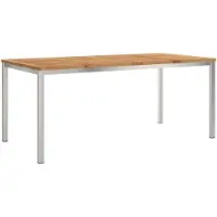 vidaXL Table à manger 180 x 90 x 75 cm en bois d'acacia massif et acier inoxydable