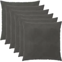 vidaXL Housse De Coussin 6 Pcs Heerlen Gris Foncé 55 X 55 Cm Velours