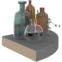 vidaXL Étagère d'angle flottante Gris brillant 25x25x3,8 cm MDF