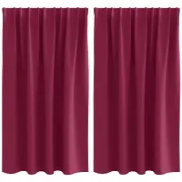 vidaXL Rideaux Occultants Avec Anneaux 2 Pcs Bordeaux 140 X 140 Cm