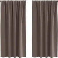 vidaXL Rideaux occultants à œillets, 2 pièces, marron foncé, polyester