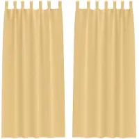 vidaXL Rideaux occultants avec anneaux 2 pcs Beige 245 x 140 cm