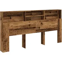 vidaXL Tête de lit avec étagères aspect bois ancien 200x19x103,5 cm