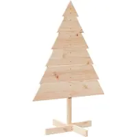 vidaXL Arbre de Noël en bois pour décoration 110 cm bois massif
