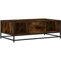 DKD Home Decor Table basse chêne fumé 100x57x35 cm bois composite et métal