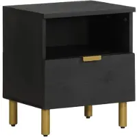 vidaXL Table de chevet noir 40x33x46 cm bois d'ingénierie