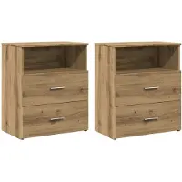 vidaXL Tables de chevet 2 pcs chêne artisanal bois d'ingénierie