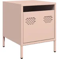 vidaXL Table de chevet rose 35x39x43,5 cm acier