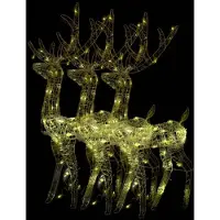 vidaXL Rennes à LED 3 pcs. Acrylique 120 cm Blanc chaud