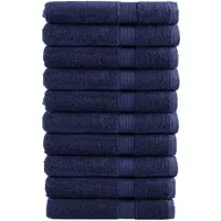 vidaXL Serviettes de qualité supérieure SOLUND 10 pcs bleu marine