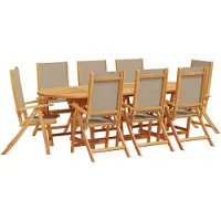 vidaXL Ensemble de jardin 9 pièces en acacia massif et textilène