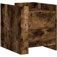 vidaXL Table de chevet chêne fumé 45x50x50 cm bois d'ingénierie