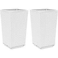 vidaXL Jardinières 2 pcs blanc 32,5x32,5x57 cm polypropylène