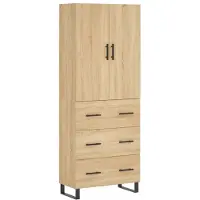 vidaXL Highboard chêne Sonoma 69,5x34x180 cm Matériau dérivé du bois