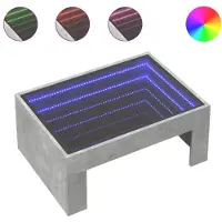 vidaXL Table basse avec Infinity-LED gris béton 70x50x30 cm