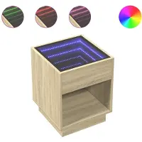 vidaXL Table basse avec Infinity-LED Chêne Sonoma 40x40x50 cm