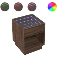 vidaXL Table basse avec Infinity-LED brun imitation chêne 40x40x50 cm