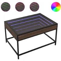 vidaXL Table basse avec Infinity-LED brun imitation chêne 70x50x41 cm