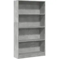 vidaXL Bibliothèque gris béton 80x24x143 cm bois d'ingénierie