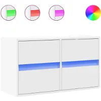 vidaXL Armoire TV murale avec éclairage LED blanc 80x31x45 cm