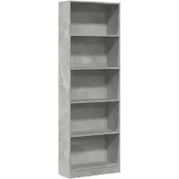 vidaXL Bibliothèque gris béton 60x24x176 cm bois d'ingénierie