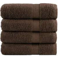 vidaXL Essuie-mains de qualité supérieure SOLUND 4 pcs marron 600 g/m²