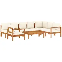 vidaXL Ensemble de 6 canapés de jardin avec coussins en bois massif d'acacia