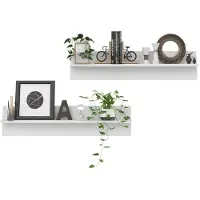 vidaXL Étagères murales 2 pcs Blanc 80x11,5x18 cm bois d'ingénierie
