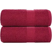 vidaXL Serviettes de toilette 2 pièces FROGN Bordeaux 30 x 30 cm 100 % coton