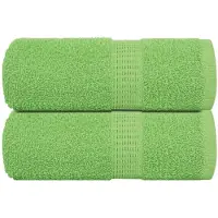 vidaXL Serviettes de toilette 2 pièces FROGN Vert pomme 30 x 30 cm 100 % coton