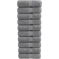 vidaXL Serviettes de toilette premium SOLUND 10 pièces Gris 30 x 30 cm 600 g/m²